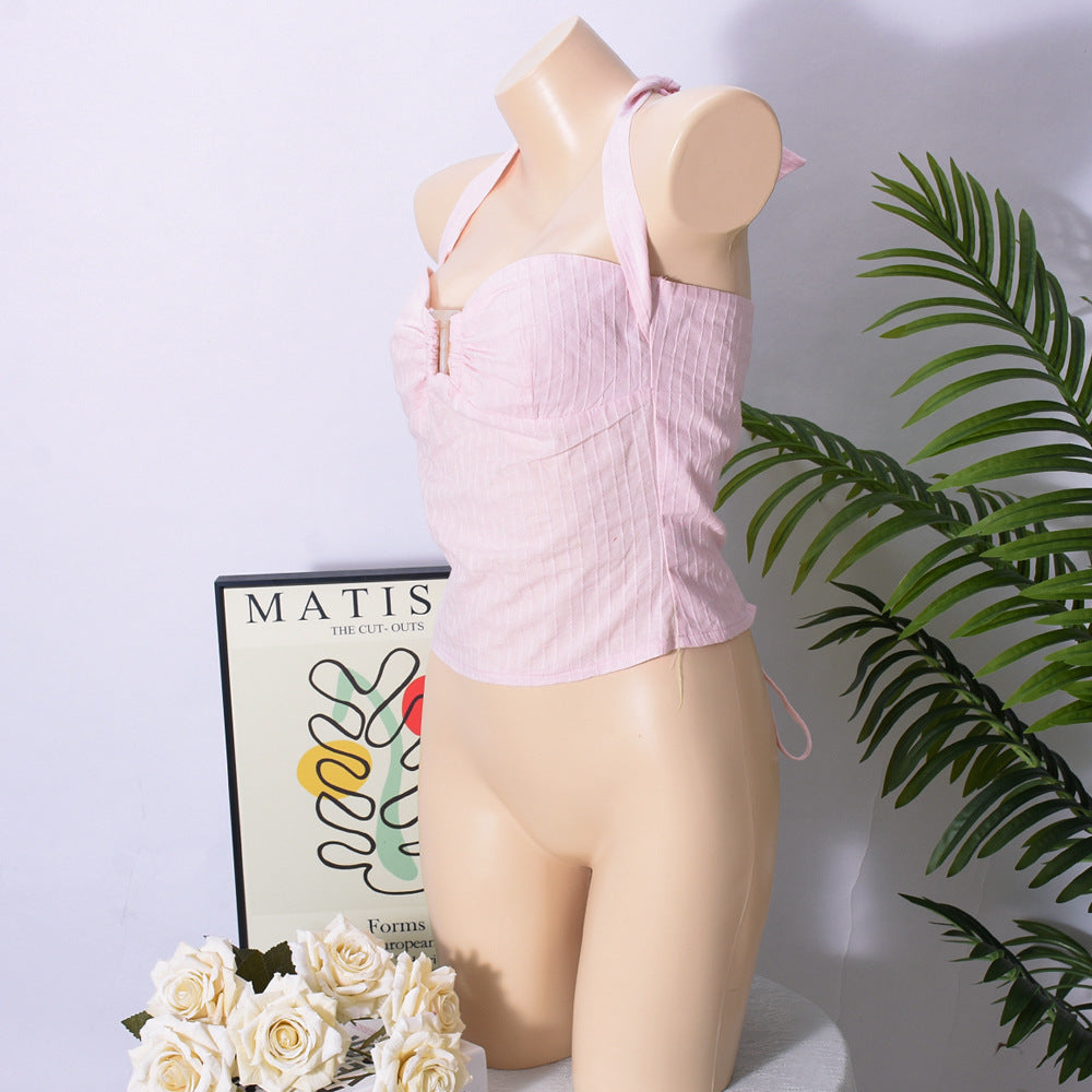 Halter Top with Front Bow Detail