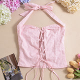 Halter Top with Front Bow Detail