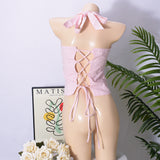 Halter Top with Front Bow Detail