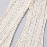 Lace Flared Pants with High Waist