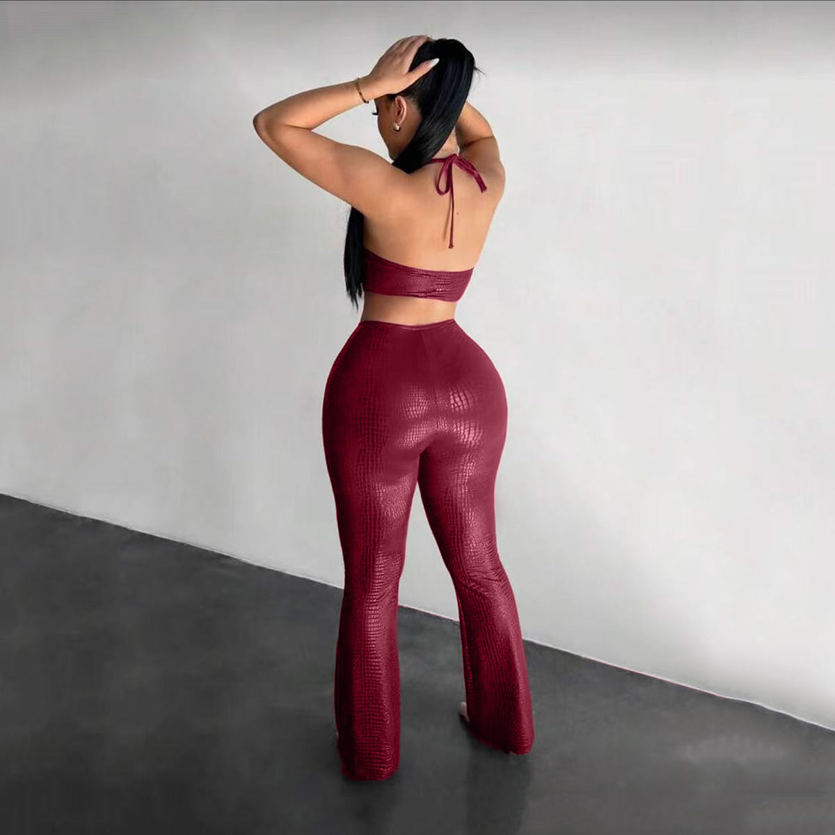 Cut-Out Jumpsuit with Textured Finish
