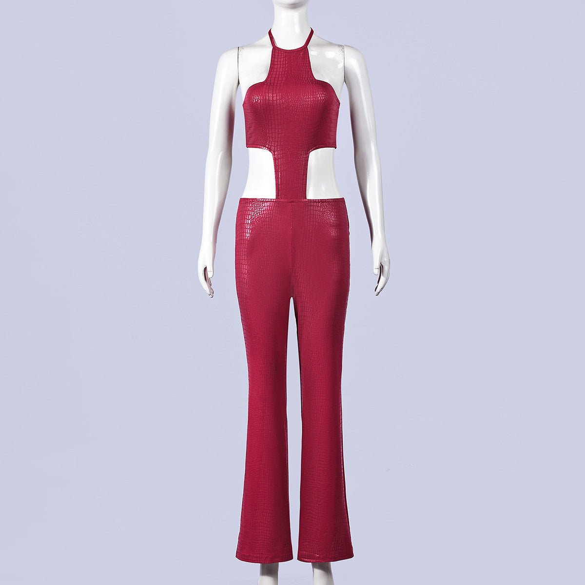 Cut-Out Jumpsuit with Textured Finish