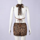 Chic Leopard Print Two-Piece Set