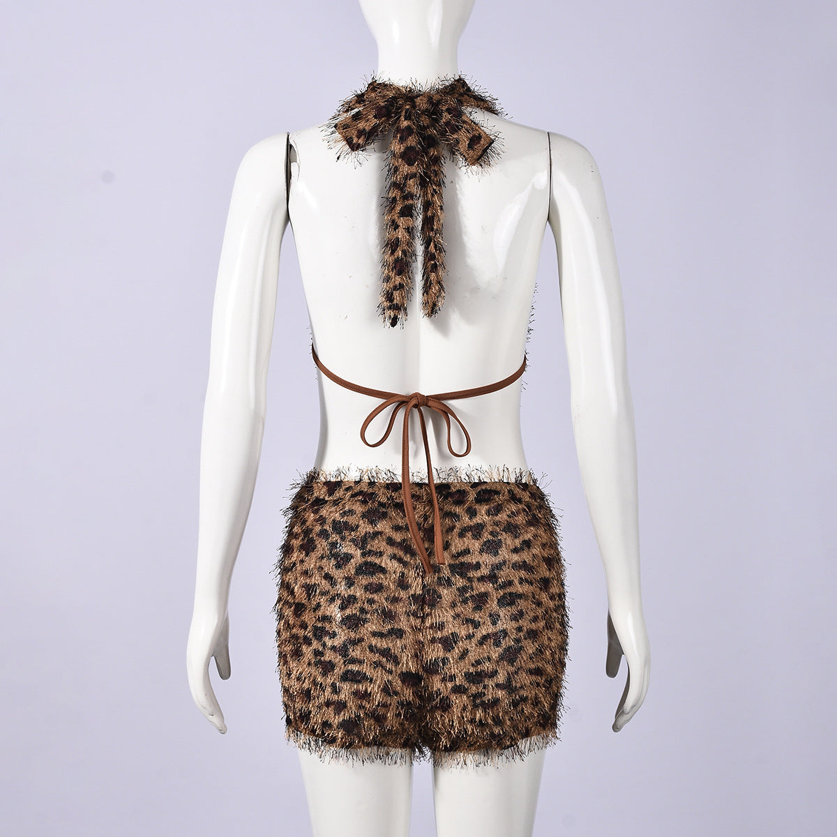 Chic Leopard Print Two-Piece Set
