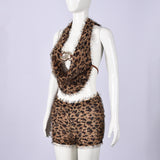 Chic Leopard Print Two-Piece Set