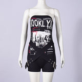 Strapless Brooklyn Themed Jumpsuit