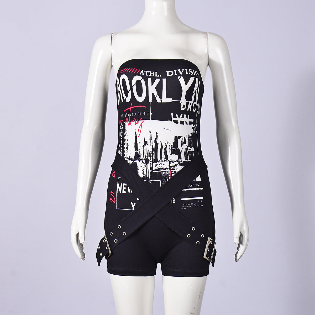 Strapless Brooklyn Themed Jumpsuit