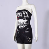 Strapless Brooklyn Themed Jumpsuit