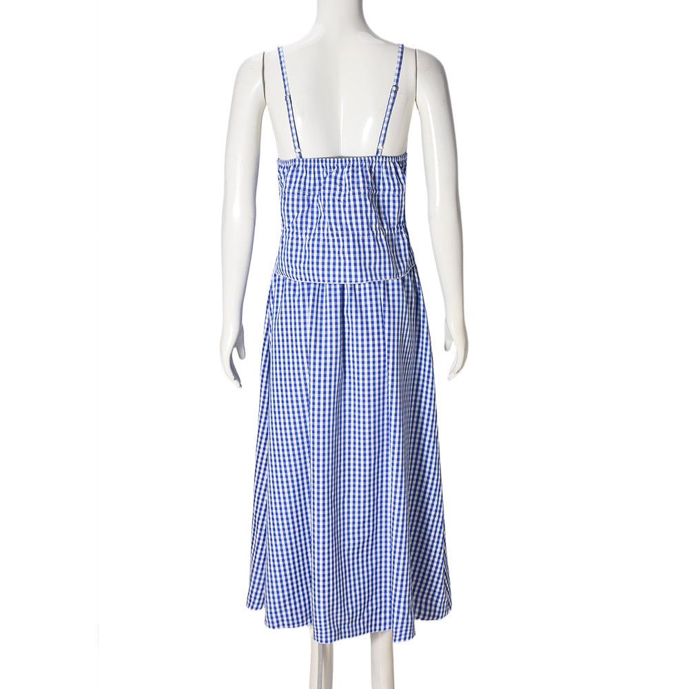 Shoulder Straps Top With Skirt Co-Ords