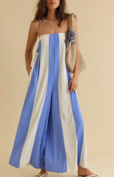 Stylish Strapless Colorblock Jumpsuit
