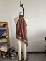Halter Top with Lace Detail