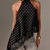 Halter Top with Lace Detail