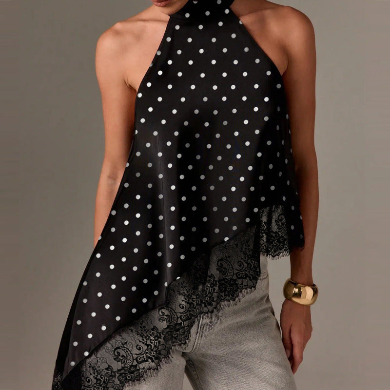 Halter Top with Lace Detail