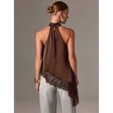 Halter Top with Lace Detail