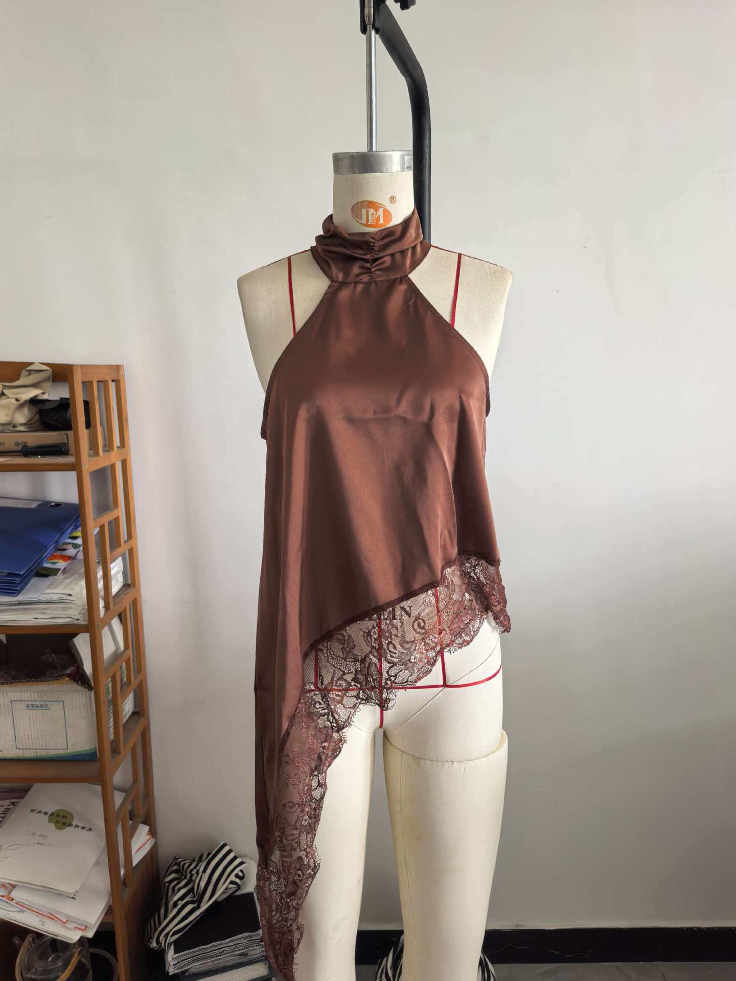 Halter Top with Lace Detail