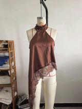 Halter Top with Lace Detail