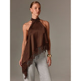 Halter Top with Lace Detail