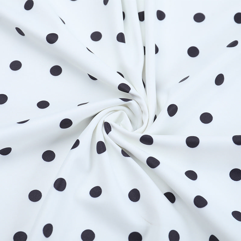 Polka Dot Maxi Dress with Bow Accent