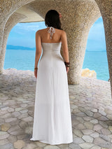 Sleeveless Halter Maxi Dress