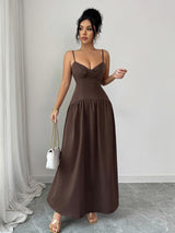 Spaghetti Strap Maxi Ruffle Dress