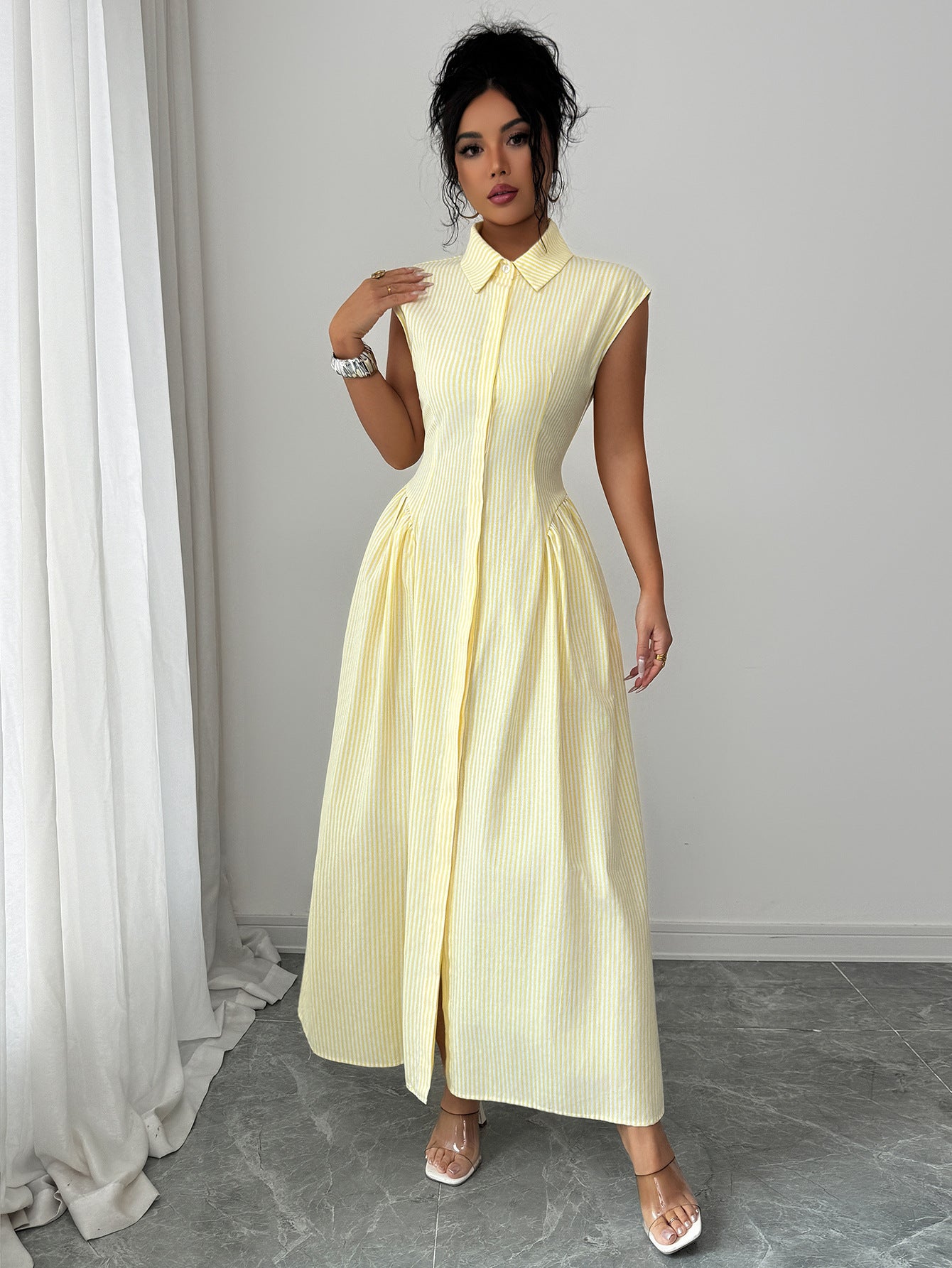 Sleeveless Striped Maxi Dress