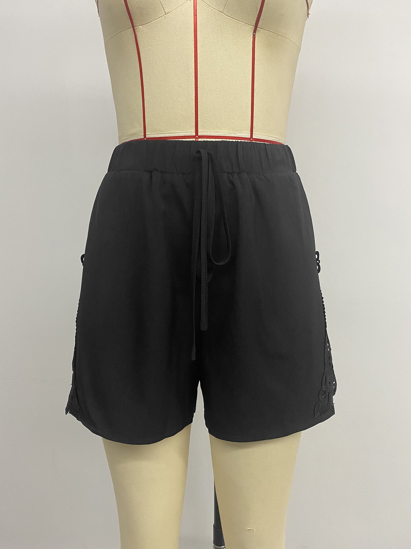 Black Drawstring Lounge Shorts