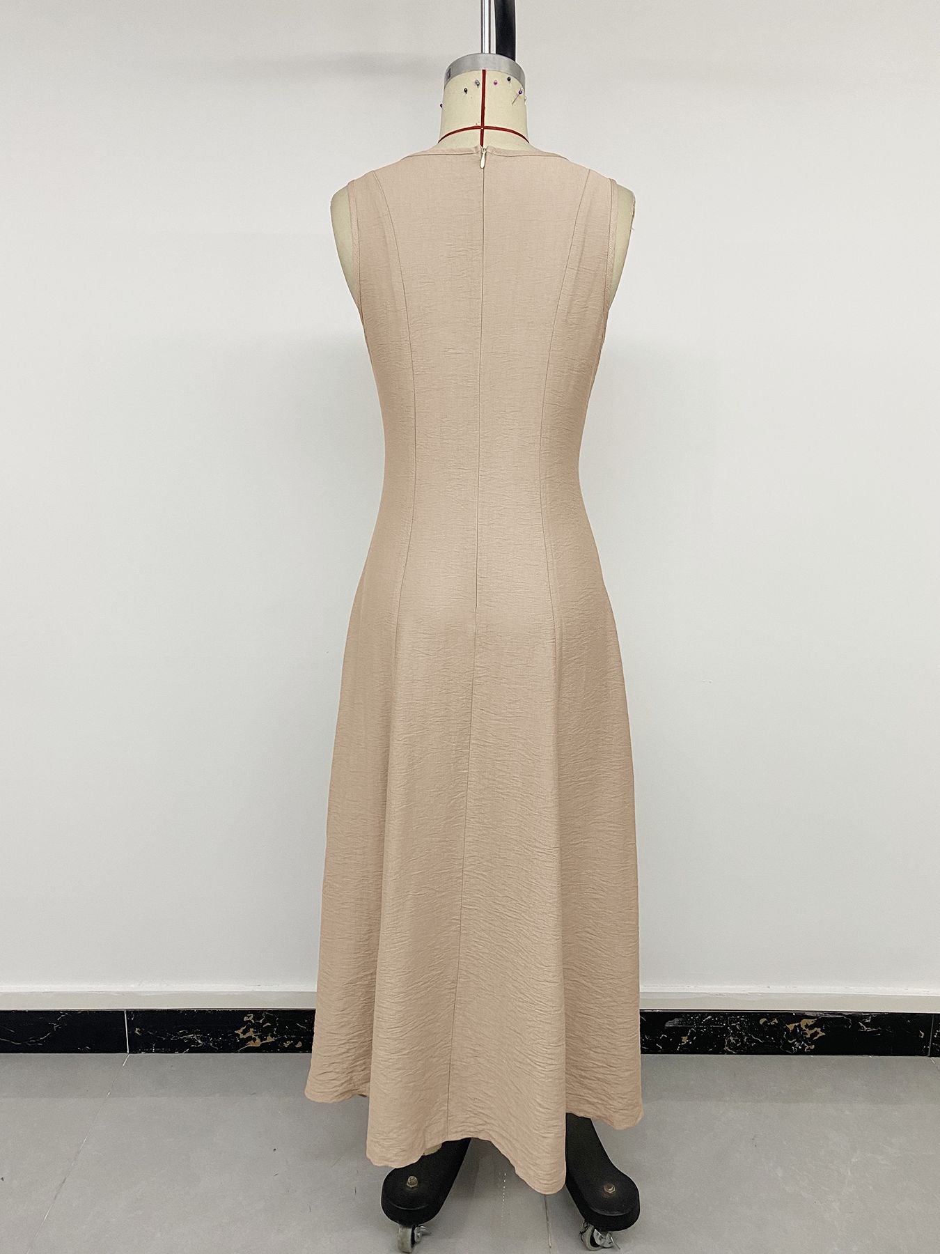 Beige Sleeveless Maxi Dress
