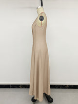Beige Sleeveless Maxi Dress