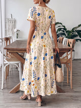 Floral Print Square-Neck Maxi Dress