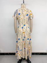 Floral Print Square-Neck Maxi Dress