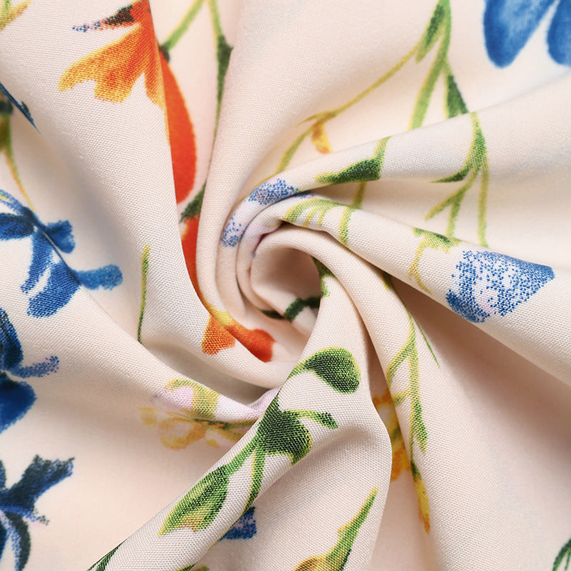 Floral Print Square-Neck Maxi Dress