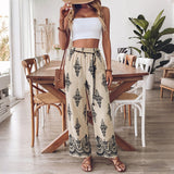 Bohemian Patterned Wide-Leg Pants