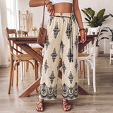 Bohemian Patterned Wide-Leg Pants