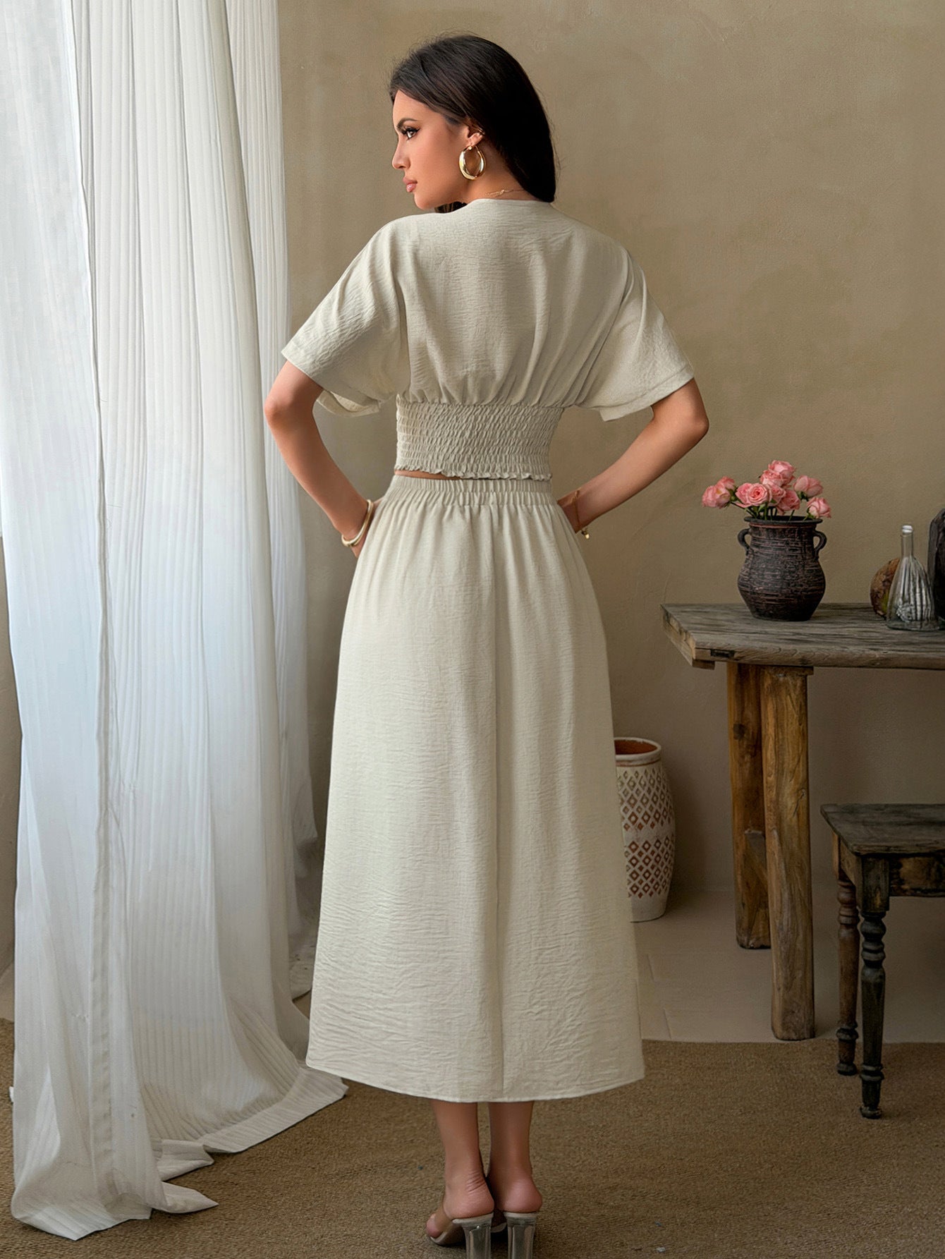 Kimono-Style Top and Skirt Set