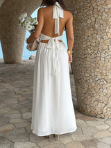 Halter Maxi Dress with Side Slit