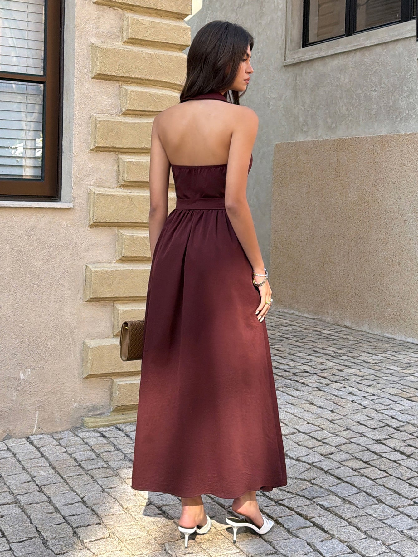 Sleeveless Maxi Dress with Belt