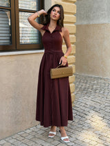 Sleeveless Maxi Dress with Belt