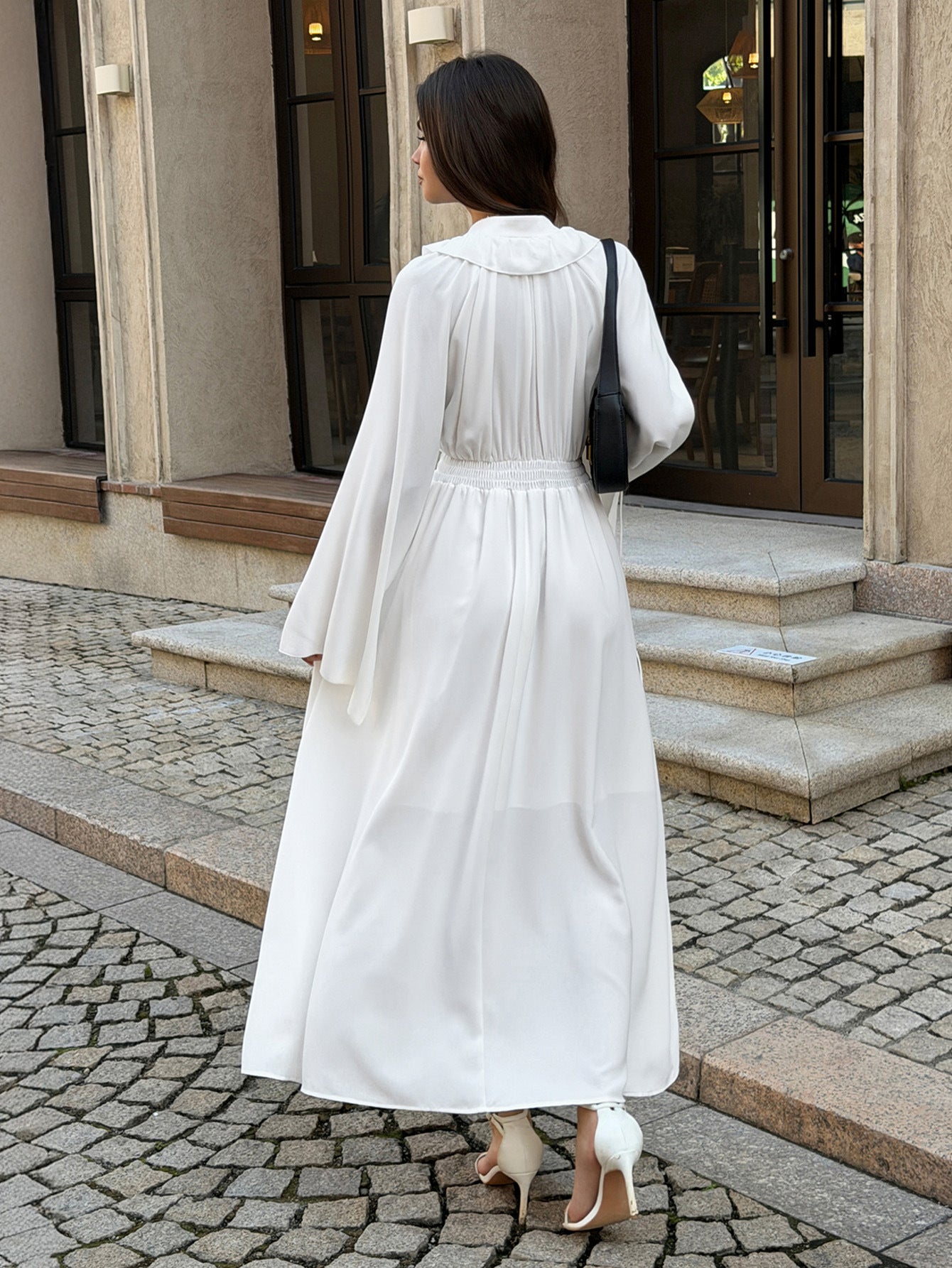 White Ruffled Maxi Dress