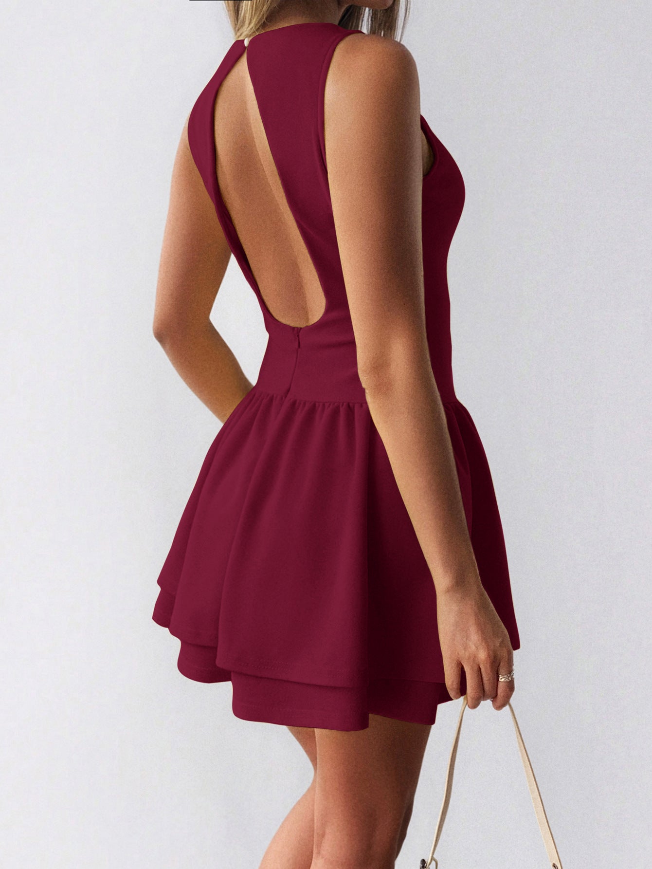 Elegant Pink Sleeveless A-Line Dress