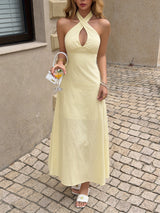 Halter Maxi Dress with Keyhole Detail