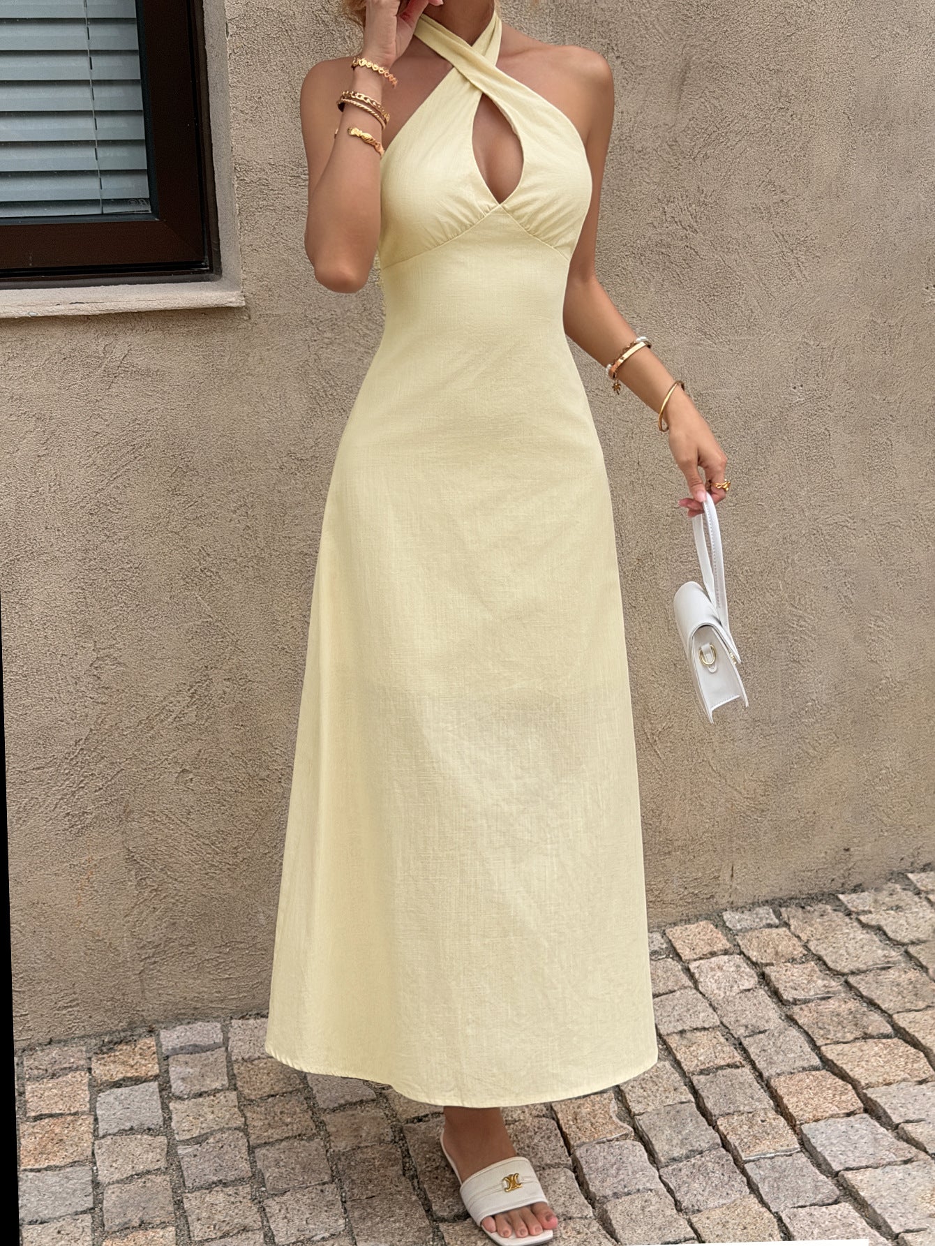Halter Maxi Dress with Keyhole Detail