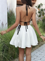 Deep-V Summer Dress with Ruffle Details