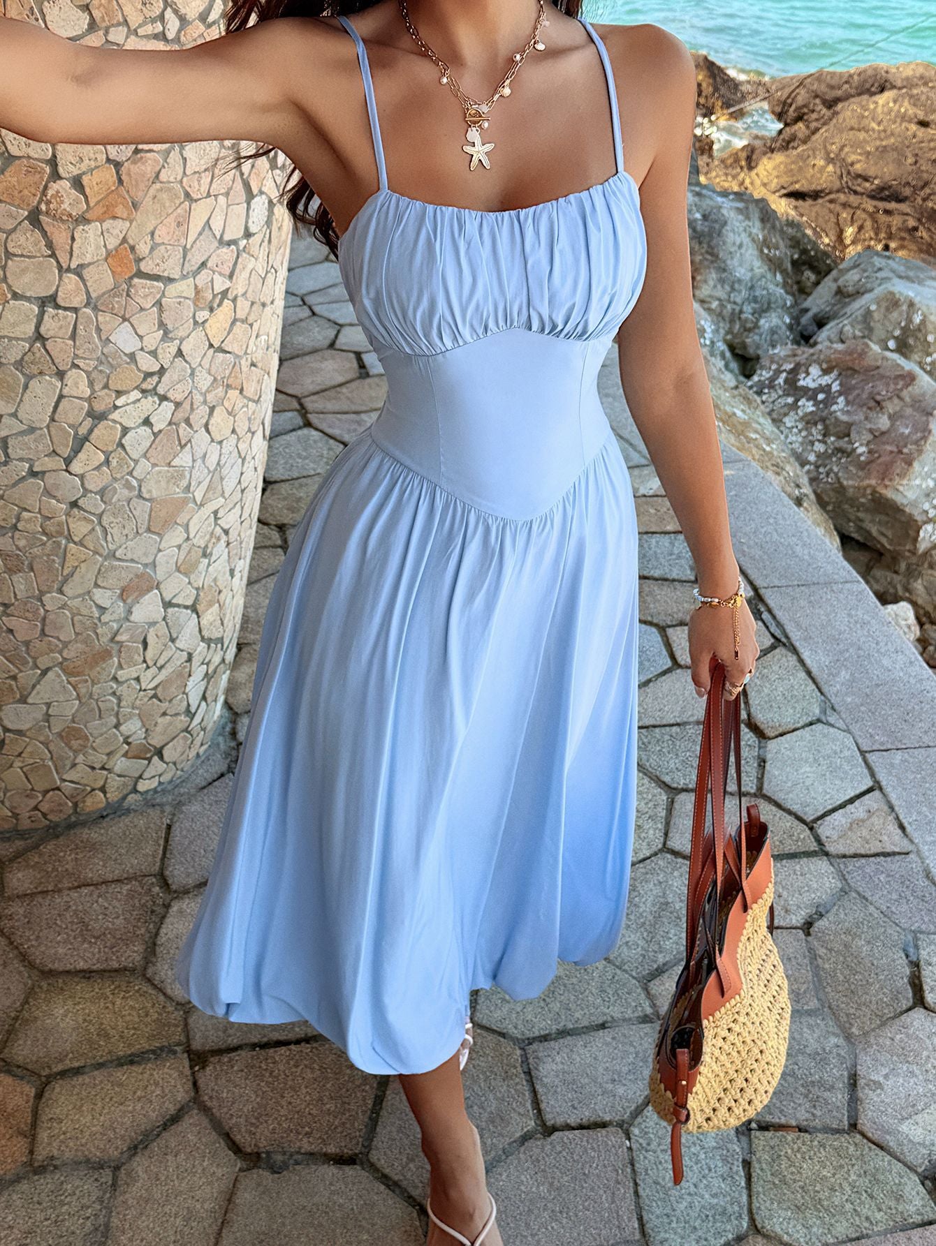 Summer Maxi Dress with Spaghetti Straps