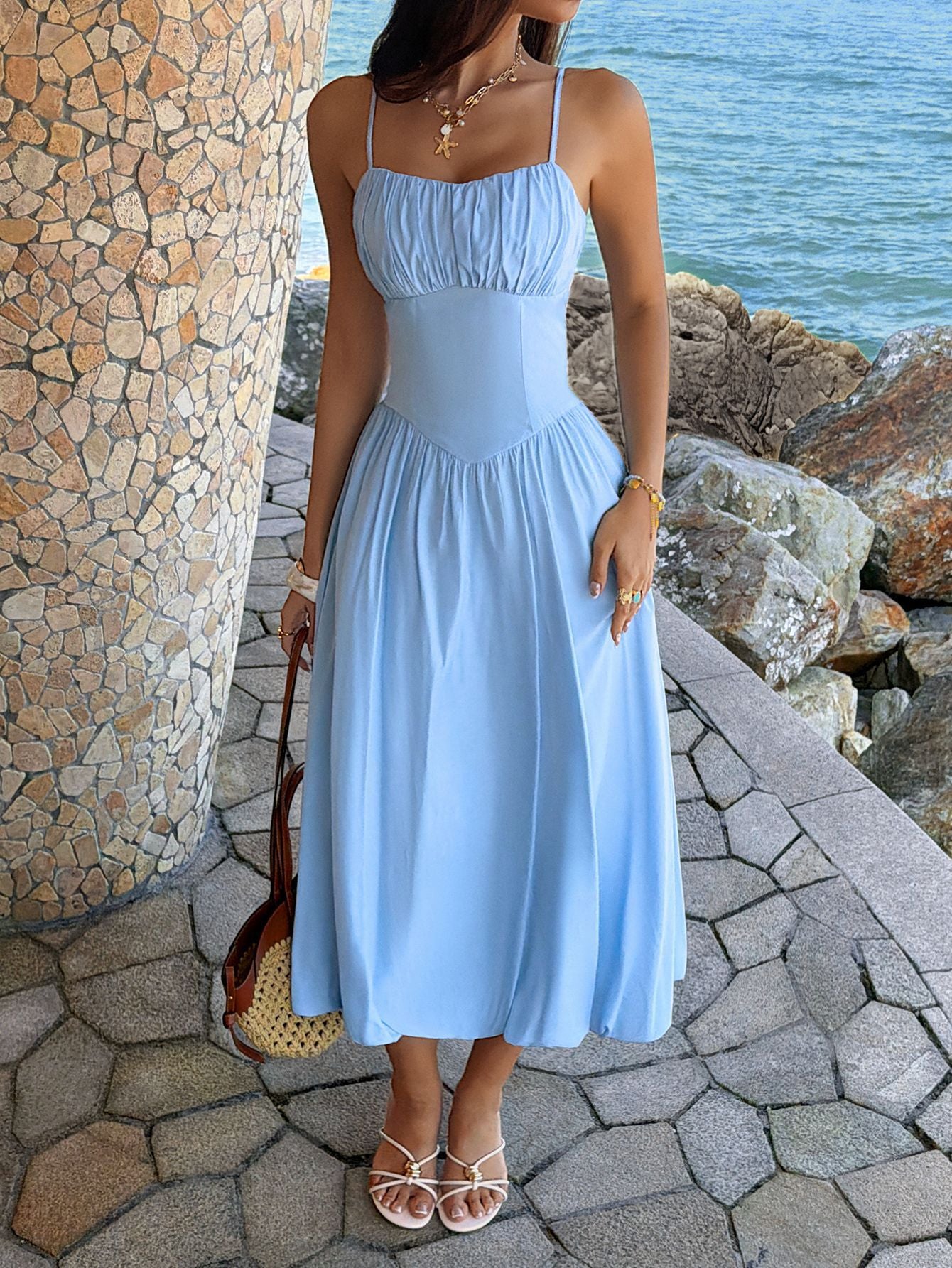 Summer Maxi Dress with Spaghetti Straps