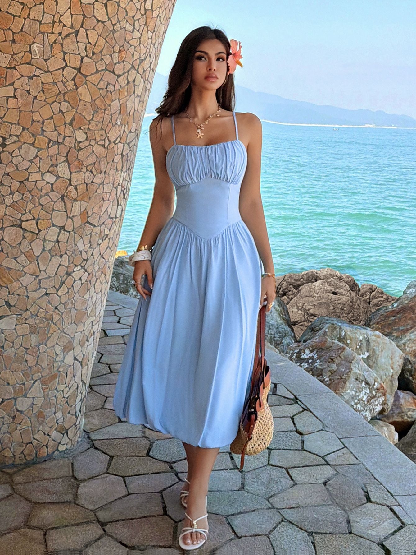 Summer Maxi Dress with Spaghetti Straps