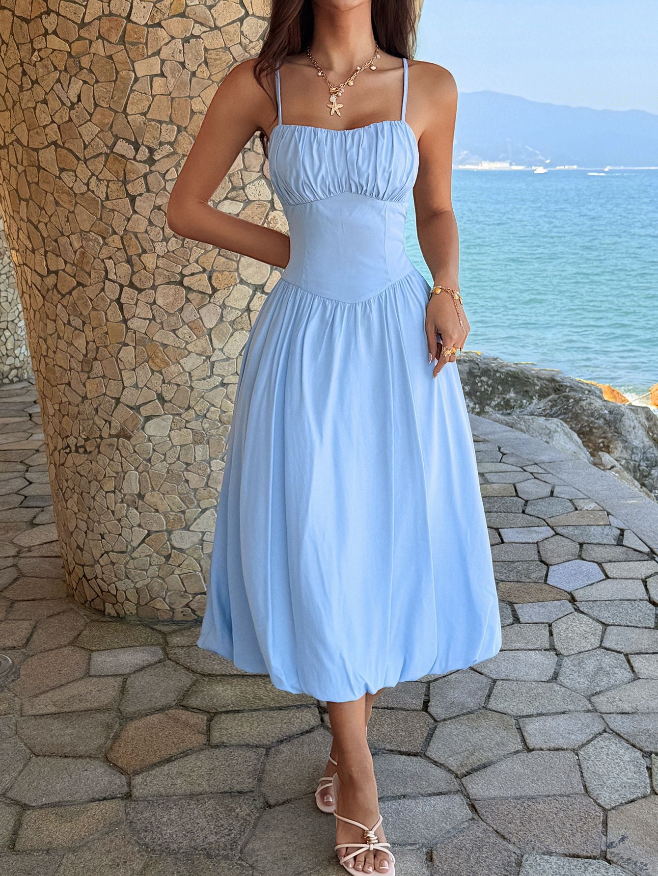 Summer Maxi Dress with Spaghetti Straps