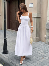 White Maxi Dress with Spaghetti Straps