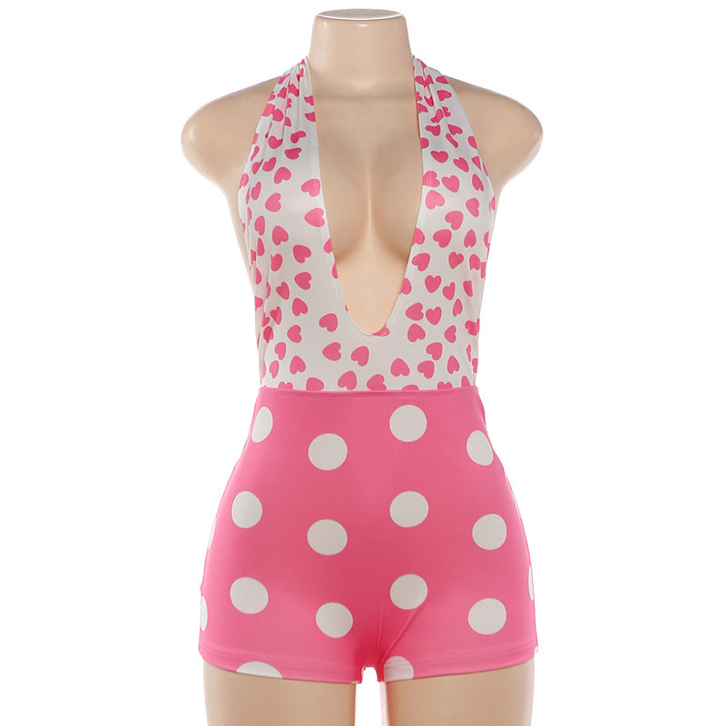 Heart & Polka Dot Fashion Romper