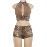 Snake Print Two-Piece Set