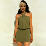 Knit Halter Halter Mini Dress